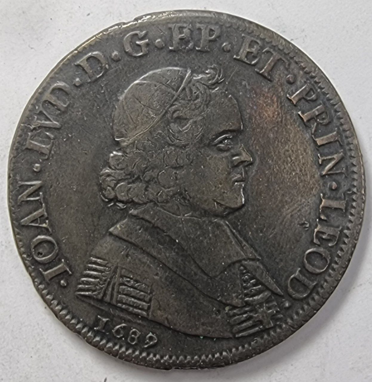 Бельгия, Льеж. Монета 1 дукатон 1689г. Льежское епископство. Иоанн Людовик.
