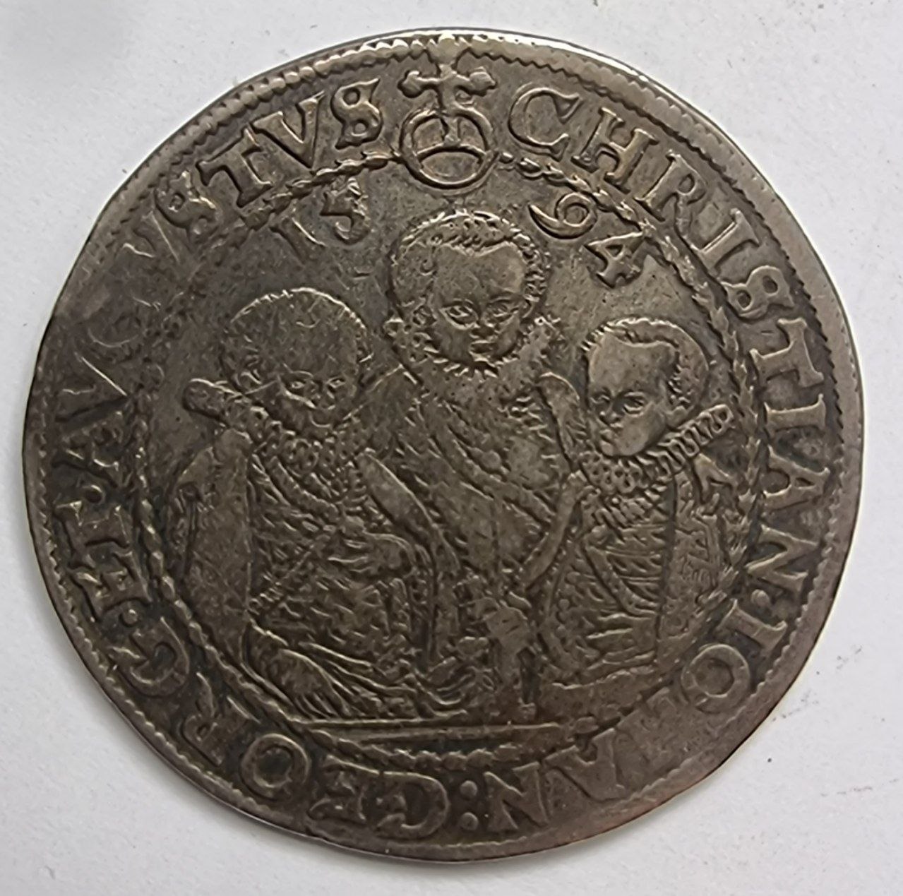 Германские государства, Саксония-Альбертина.  1 Талер 1594 года. Три Брата.