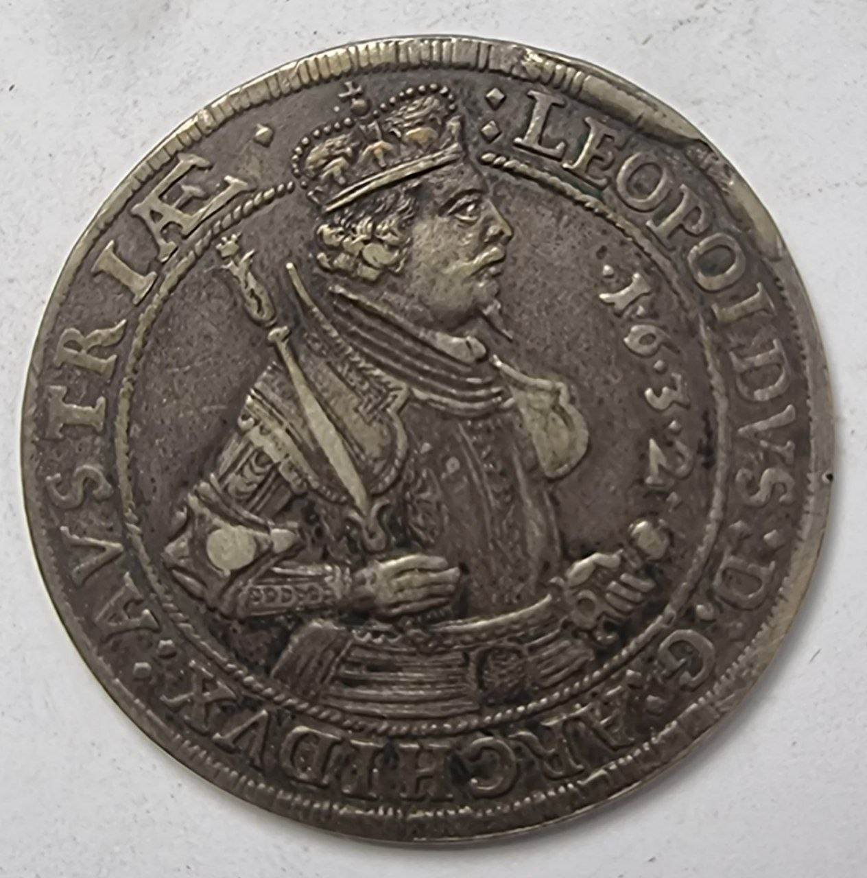 Австрия, Тироль. Монета 1 талер 1632 года. Леопольд V 