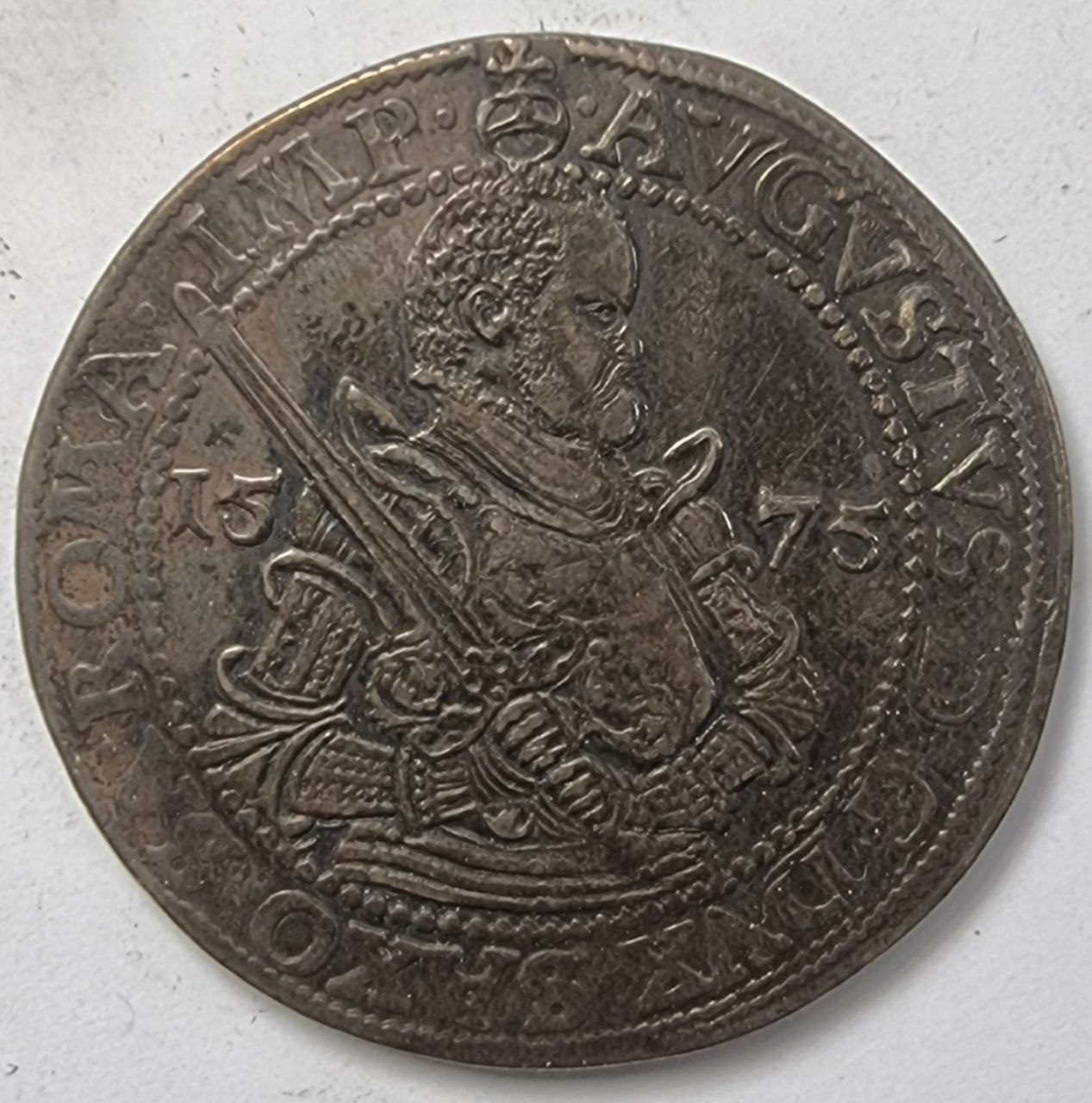 Саксония. Талер 1575 года. Альбертинская линия, курфюстр Август I Саксонский. 