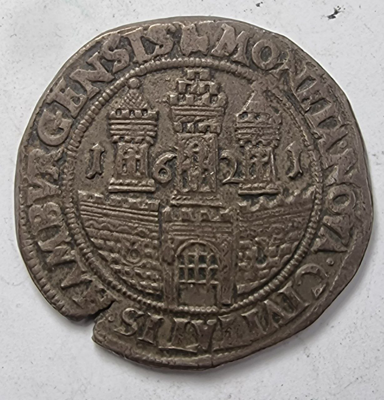 Гамбург талер 1621 года. Новый Город. Фердинанд II 