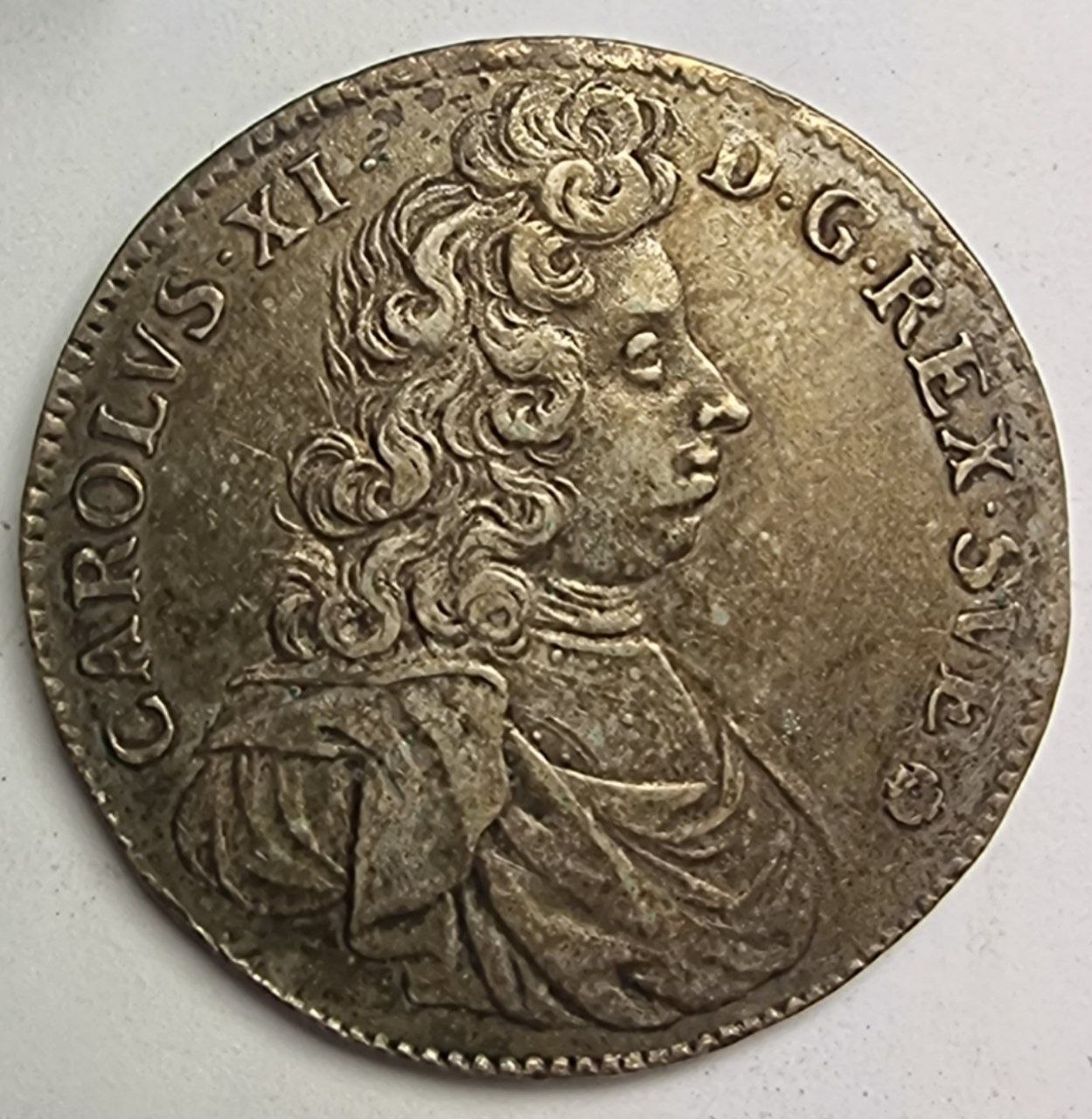Швеция, монета 4 марки 1691 года, Карл XI 
