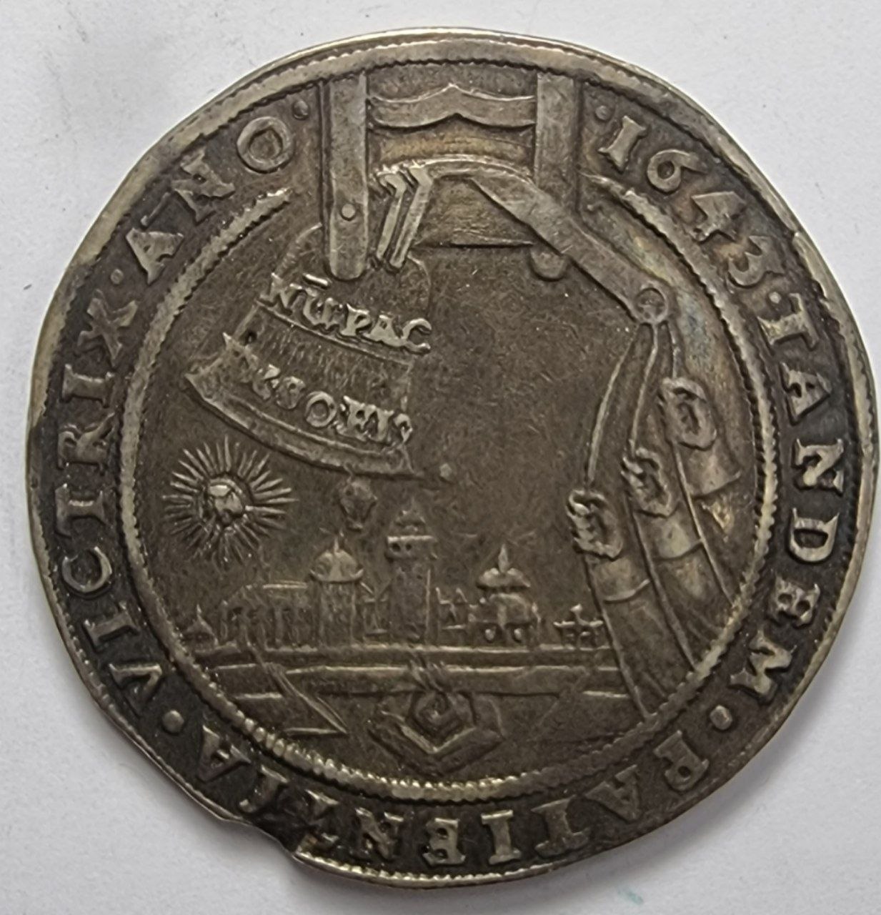Германские государства, Брауншвейг-Вольфенбюттель. Талер 1643 года. 7-ой Колокольный талер. 