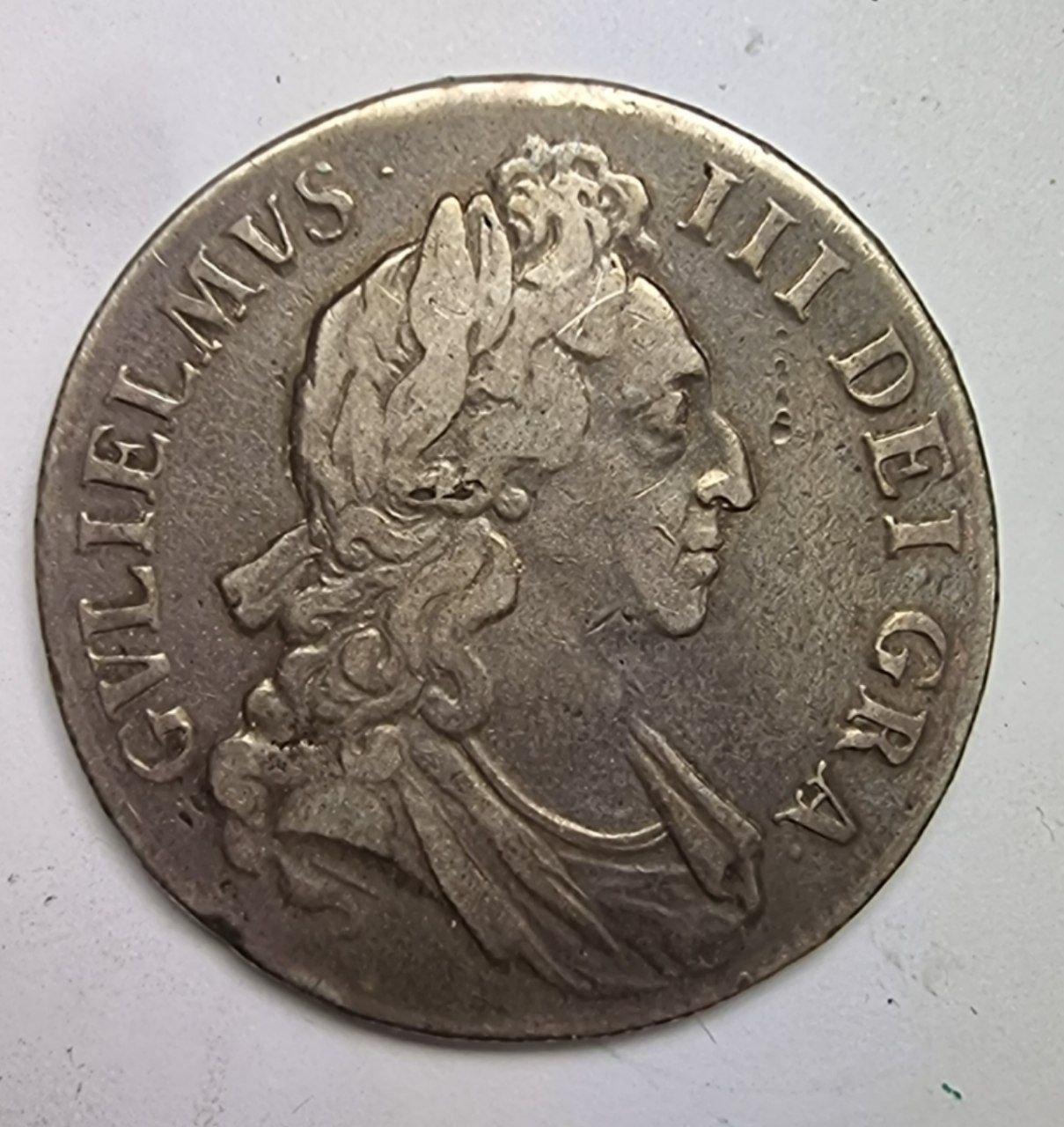 Англия, 1 крона 1696 года. Король Вильгельм III 