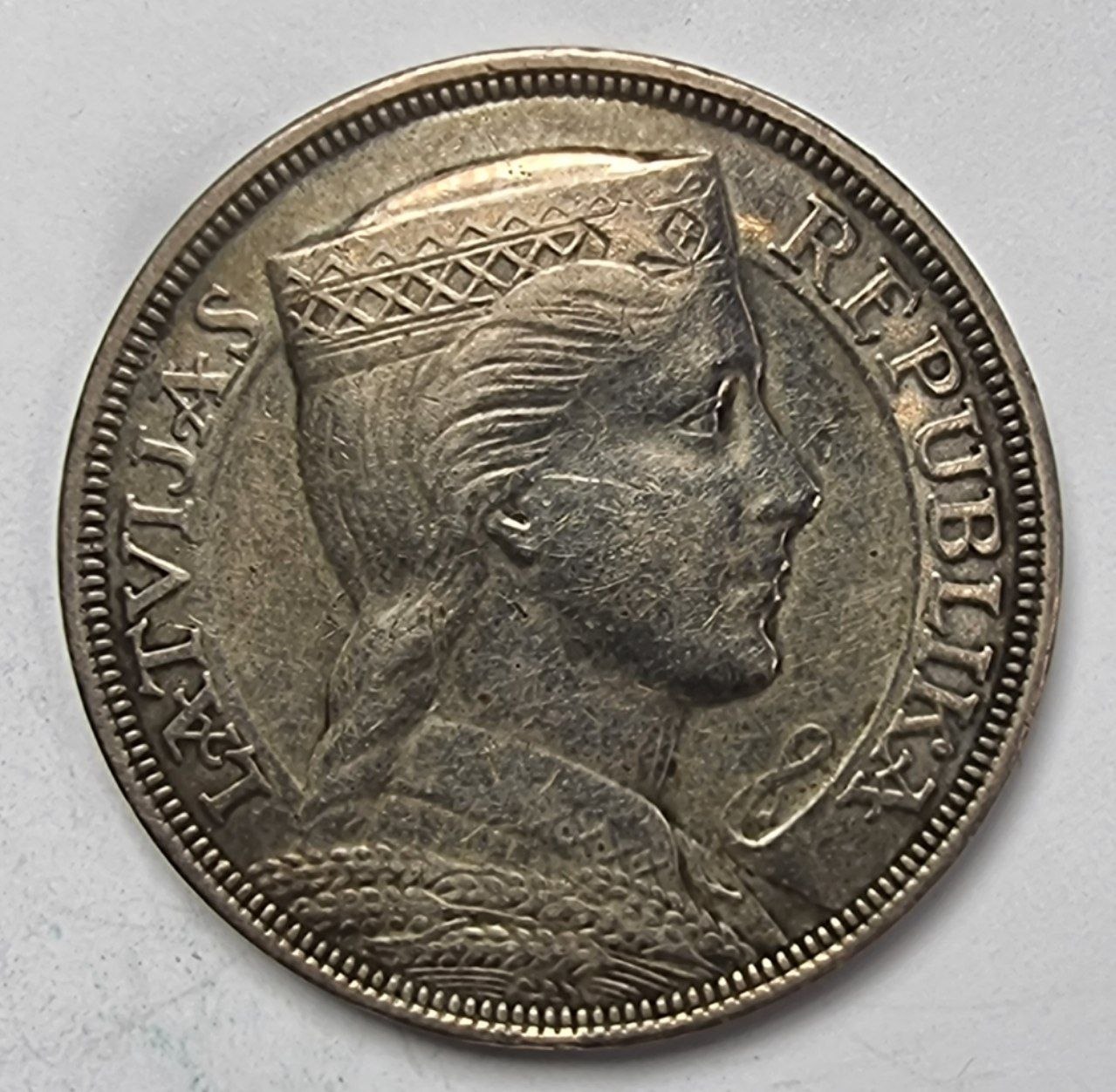 Латвия, монета 5 лат 1931г.
