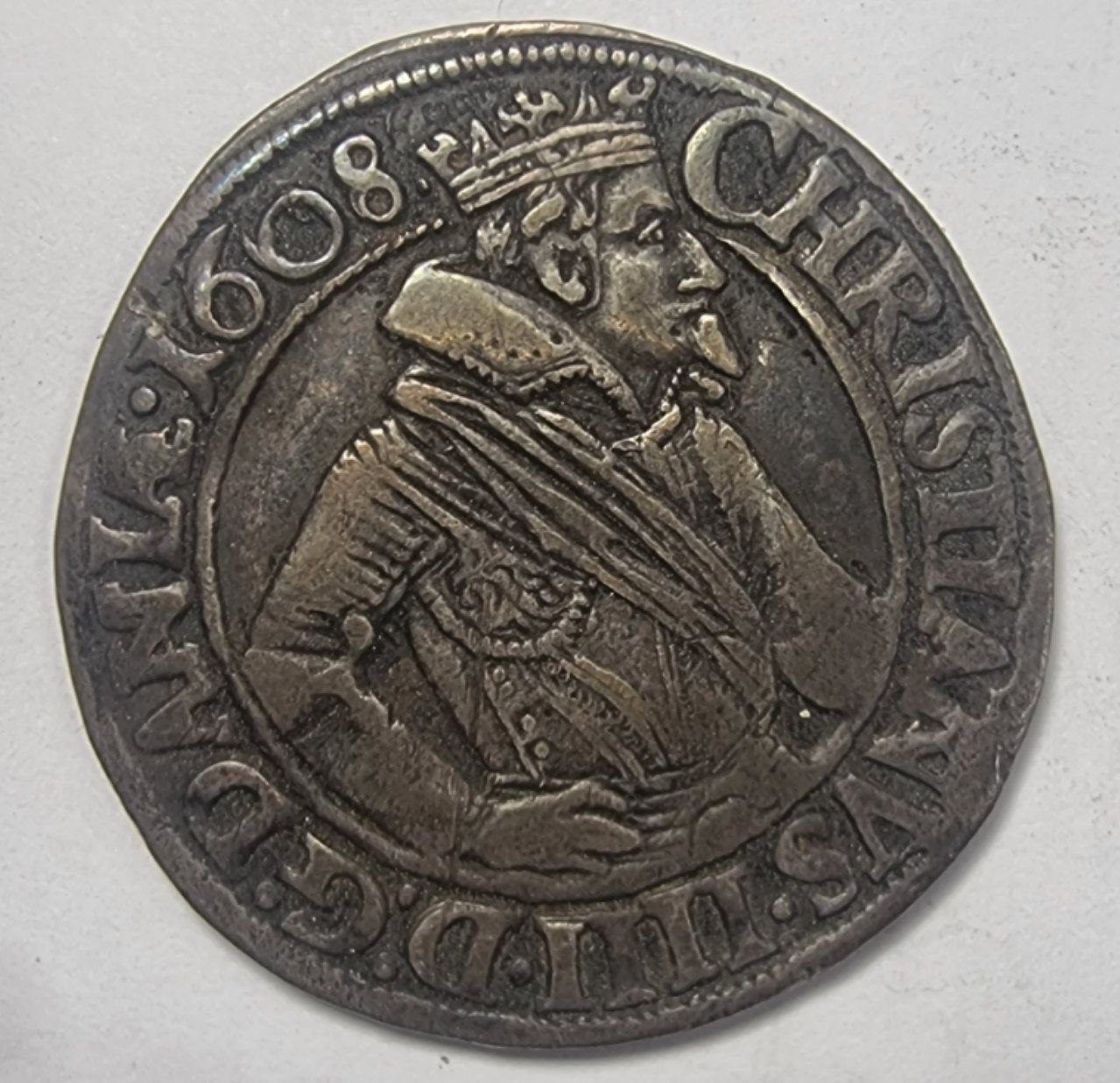Дания 1 марка 1608 года. 
