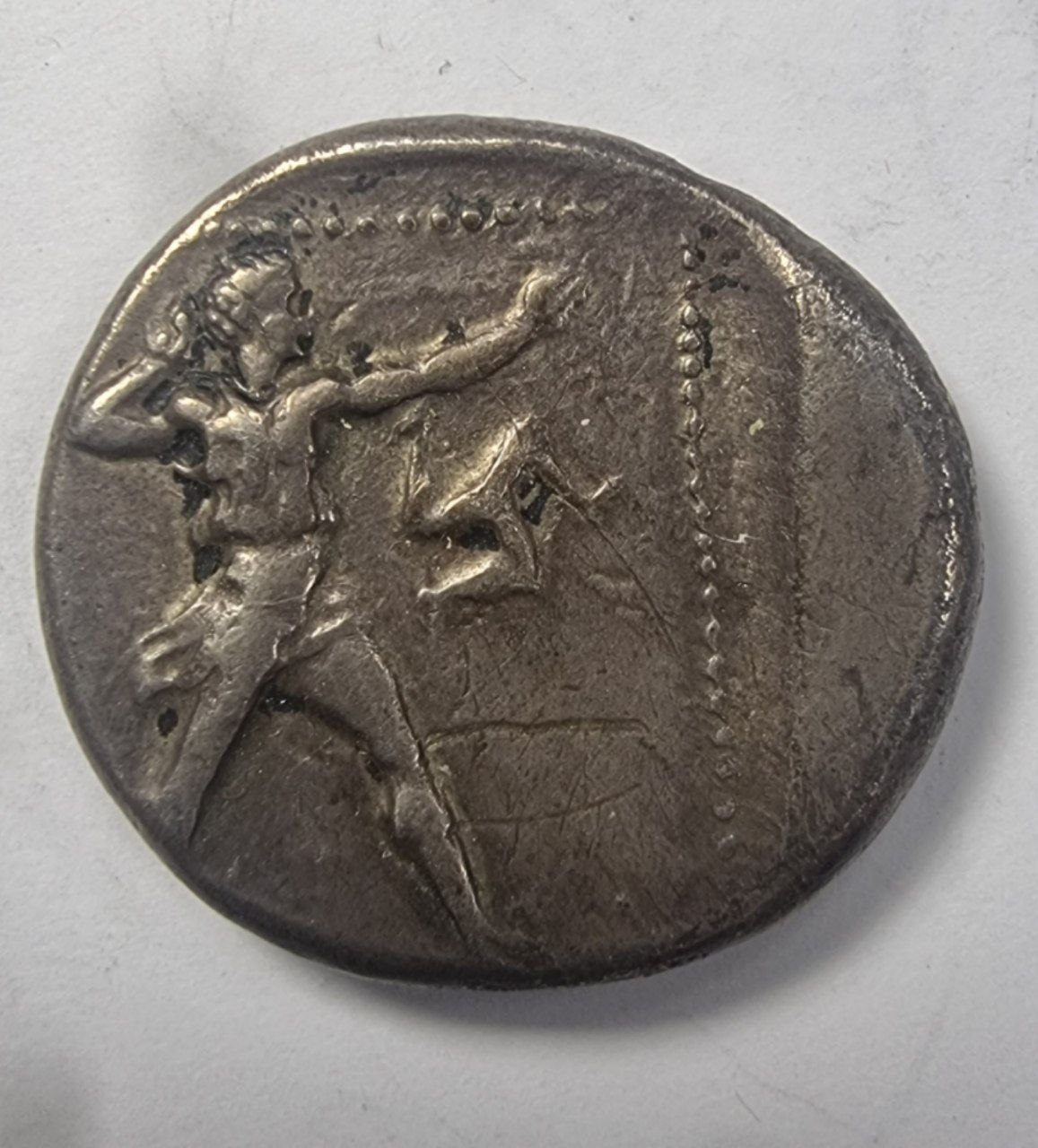 Памфилия, Аспенд, 400-380 годы до Р.Х., Статер. Метатель пращи, трискелион. Борцы. 