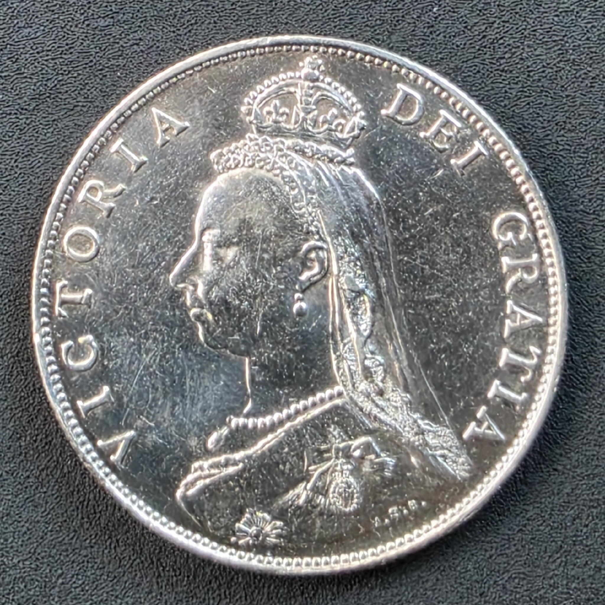 Великобритании. Серебряная монета 2 шиллинга (флорин) 1887 г. Виктория