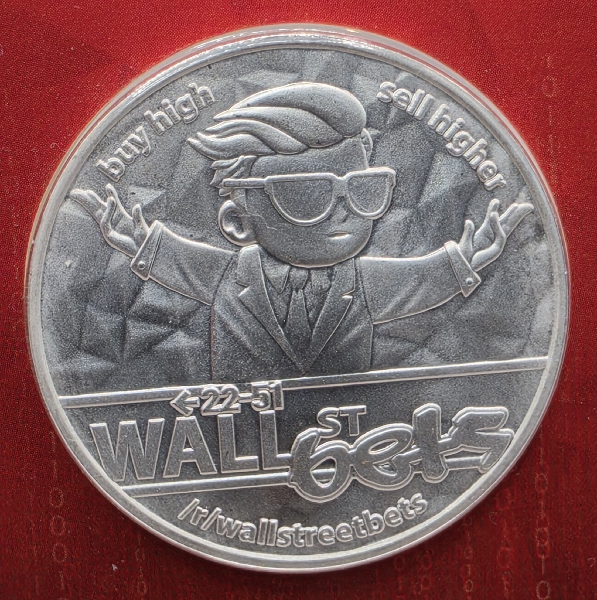 Культовый серебряный раунд WallStreetBets (1 унция чистого серебра .999) от Blockchain Mint (Сингапур)
