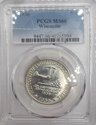 США монета ½ доллара 1936г. Штат Висконсин WISCONSIN Half Dollar