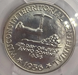 США монета ½ доллара 1936г. Штат Висконсин WISCONSIN Half Dollar