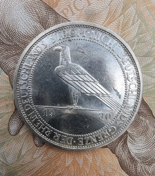 Германия. Веймарская республика монета  3 Рейхсмарки 1930г. Рейнланд