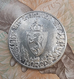 Норвегия, Серебряная монета  2 кроны 1914г.  Конституция Норвегии