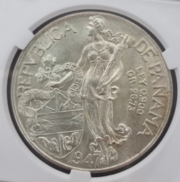 Республика Панама 1 бальбоа 1947 г. (последний год чекана)