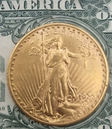 США Золотая монета 20$ долларов 1923 Двойной орёл