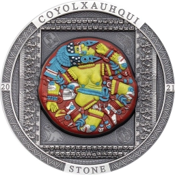 Острова Кука $ 20 долларов 2021г. Камень Койолксауки Coyolxauhqui