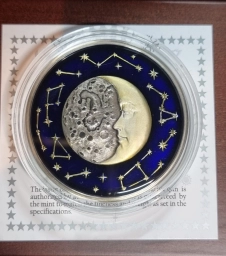 Ниуэ, серебряная монета $ 5 ДОЛЛАРОВ (5 DOLLARS) 2017г. ЛУНА