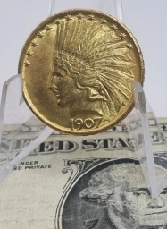 США, золотая монета $ 10 Долларов 1907г. Индеец