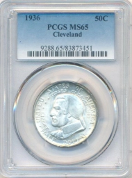 США монета ½ доллара 1936 г. Мозэс Кливлэнд Cleveland Half Dollar