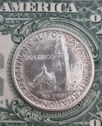 США монета ½ доллара 1935 г. Тихоокеанская выставка в Сан-Диего