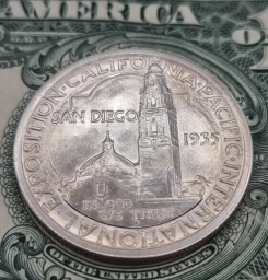 США монета ½ доллара 1935 г. Тихоокеанская выставка в Сан-Диего
