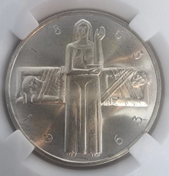 Швейцария монета 5 франков 1963 г. 100-летие Красного Креста