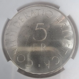 Швейцария монета 5 франков 1963 г. 100-летие Красного Креста