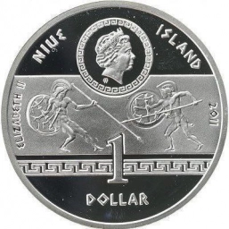 Ниуэ, серебряная монета $ 1 доллар 2011г. Александр Македонский
