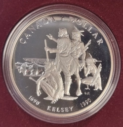 Канада, 1 доллар 1990г. Путешествие Генри Келси
