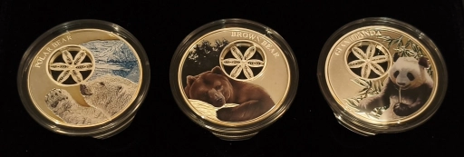 Набор Токелау Медведи SNOWFLAKE BEARS, Серебро, 2015-2017, панда