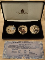 Набор Токелау Медведи SNOWFLAKE BEARS, Серебро, 2015-2017, панда