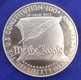 США, монета серебряный 1 Доллар 1987г. Конституция