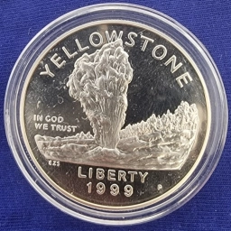 США, серебряный 1 Доллар 1999г. Йеллоустон. Proof