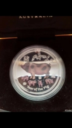 Австралия 1 доллар 2019г Лунар 2 год Свиньи. Серебро 1 унция