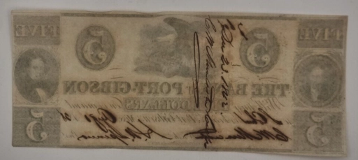 $5 Доллар 1838г. (Five dollars) America, Bank Port-Gibson.
