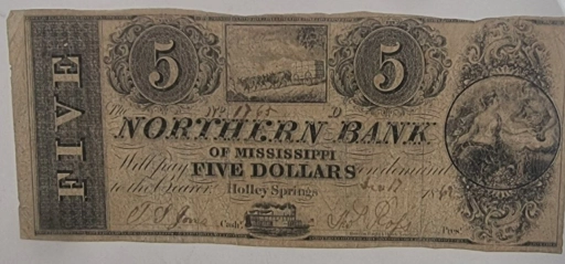 Банкнота $5 Доллар 1842г. (Five dollars) America, Northern Bank