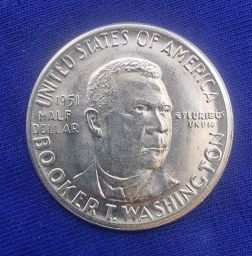 США, монета  1/2 доллара 1951 год. Букер Талиафер Вашингтон.
