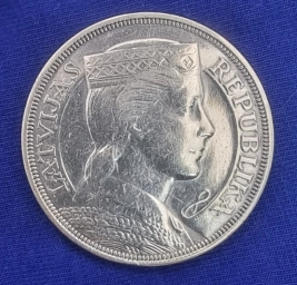 Латвия, серебряная монета 5 лат 1931г.
