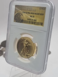 Золотая монета США 20 долларов 2009г. NGC MS 70 Ultra High Relief