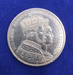 Пруссия. 1 талер 1861 года.  Коронация Вильгельма I и Августы