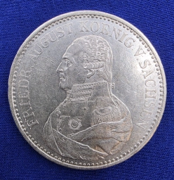 Серебряный талер Саксонии 1826 года - последний год чеканки.