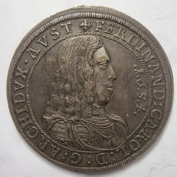 Австрийские государства, графство Тироль, г. Халль 1 талер 1654 года.