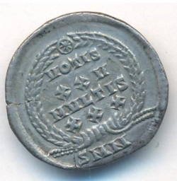 Серебряная римская силиква императора Констанция II 353–355 г