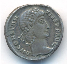 Серебряная римская силиква императора Констанция II 353–355 г