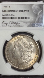 1 доллар 1882 США Морган S BUNC NGC