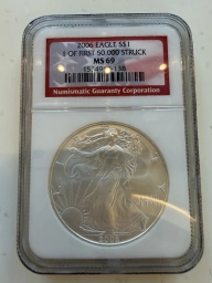 США Шагающая свобода серебро 2006 NGC MS69 Unc