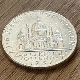 2 шиллинга 1937 Австрия 200 лет со дня окончания строительства церкви 