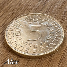 5 марок 1965 ФРГ Штемпельный блеск