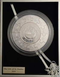 Либерия монета-пазл 100 долларов 2009г Святой Павел. 1 кг серебра 999