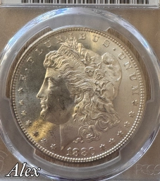 1 доллар 1880 США Морган S MS65 PCGS